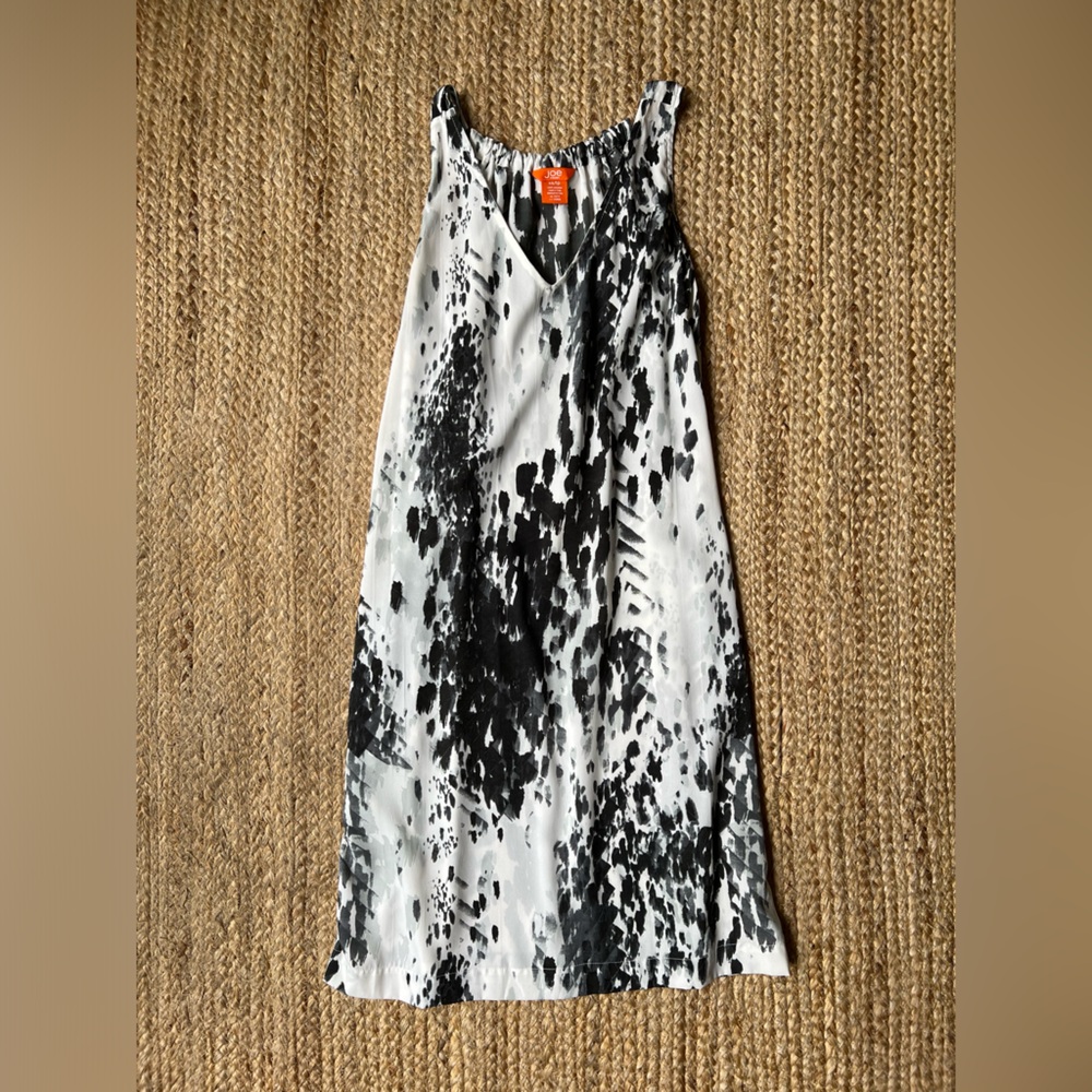 Joe Fresh Graphic Sleeveless White and Black Dress Size XS